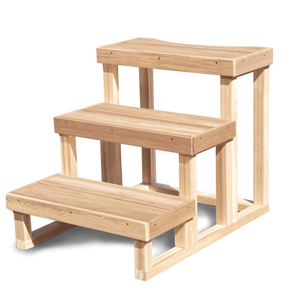 3 Tier Steps for Cold Plunge - Clear Red Cedar