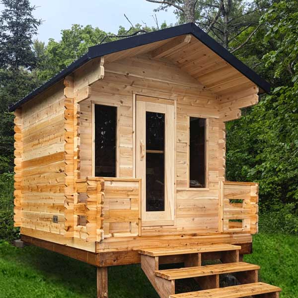 Leisurecraft Georgian Cabin Sauna with Porch Wood Burning