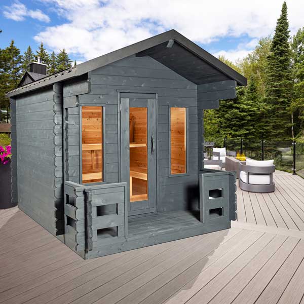 Leisurecraft Georgian Cabin Sauna with Porch Electric
