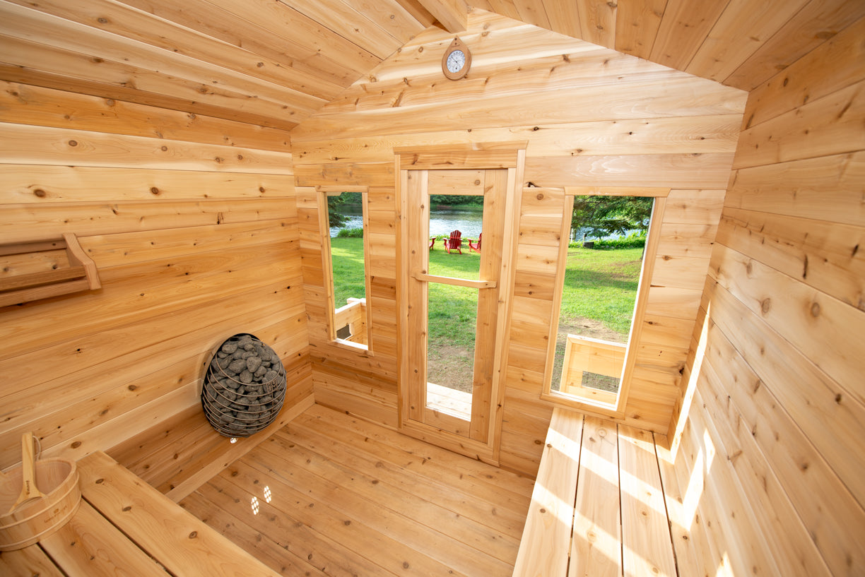 Leisurecraft Georgian Cabin Sauna with Porch Wood Burning